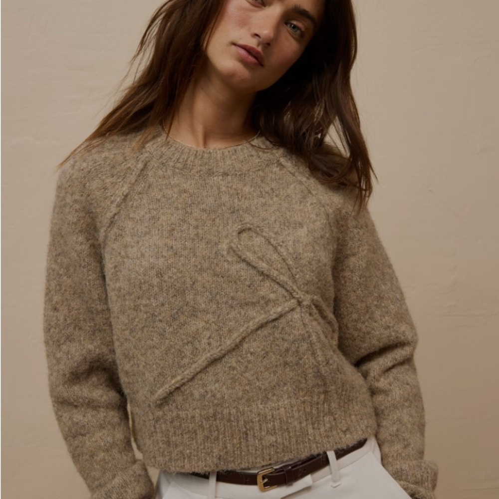 NWT American Eagle Beige Bow Cropped Sweater